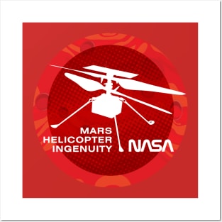 Mars Helicopter Ingenuity Silhouette Posters and Art